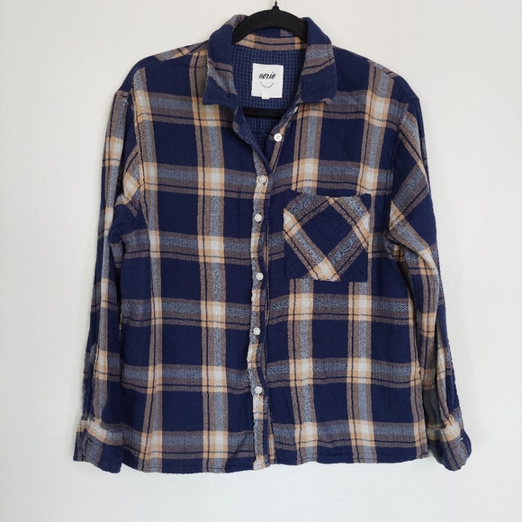 Aerie Button Front Flannel Shirt Size Small - Picture 1 of 9